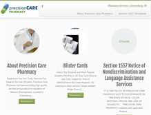 Tablet Screenshot of precisioncarepharmacy.com